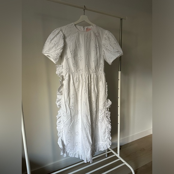H&M x Simone Rocha White Eyelet Embroidery Dress Size M NWT - Picture 4 of 6